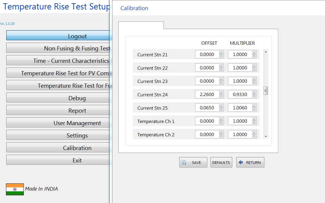 Final Calibration on DC bench