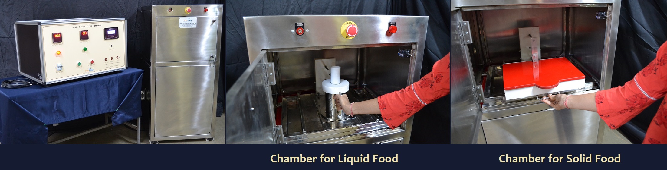 Lab scale PEF with Chambers for Solid & Liquid Foods