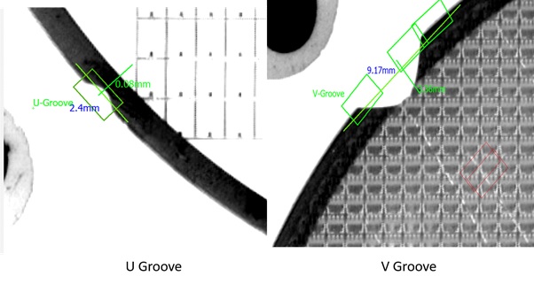 U/V groove detection on semiconductor wafers - automated detection using machine vision